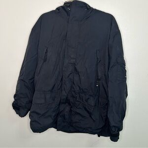 Helly Hansen black winter jacket with fur hood